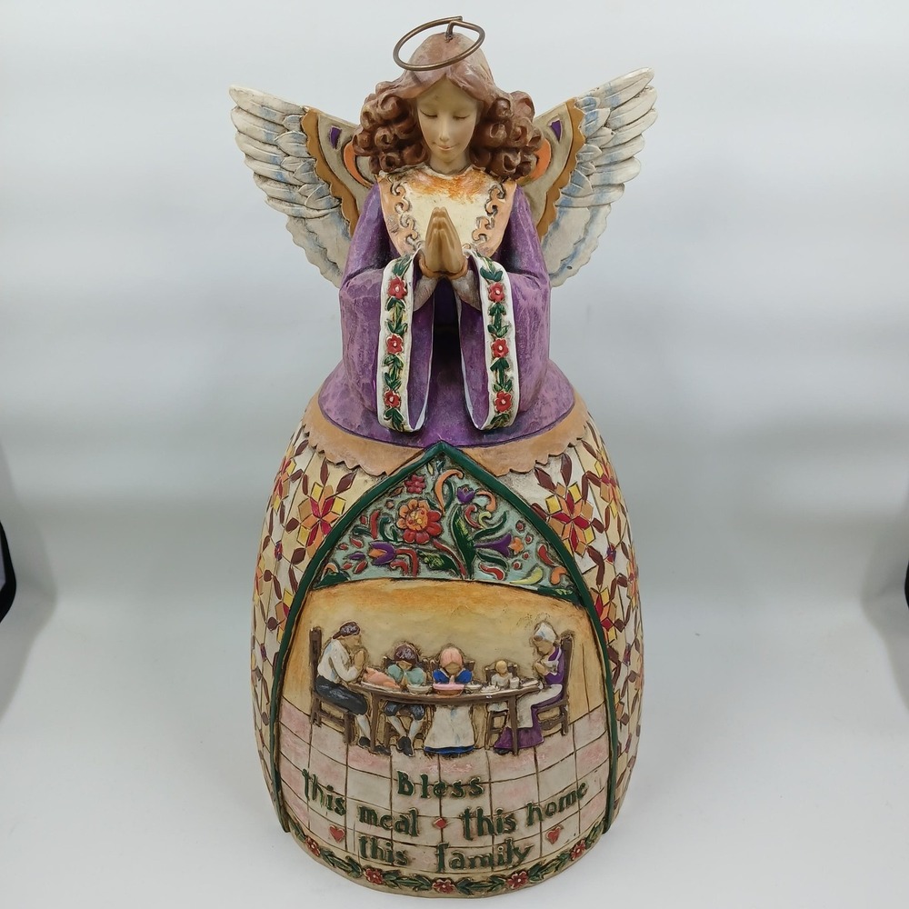 Jim Shore Heartwood Creek A Prayer‎ Of Thankfulness Angel Figurine Bless Family